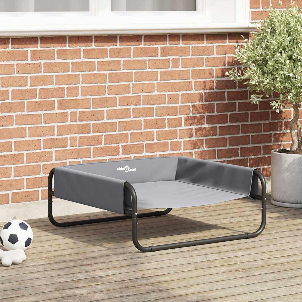 Lit Surélevé Pour Chien Anthracite Tissu Oxford Et Acier