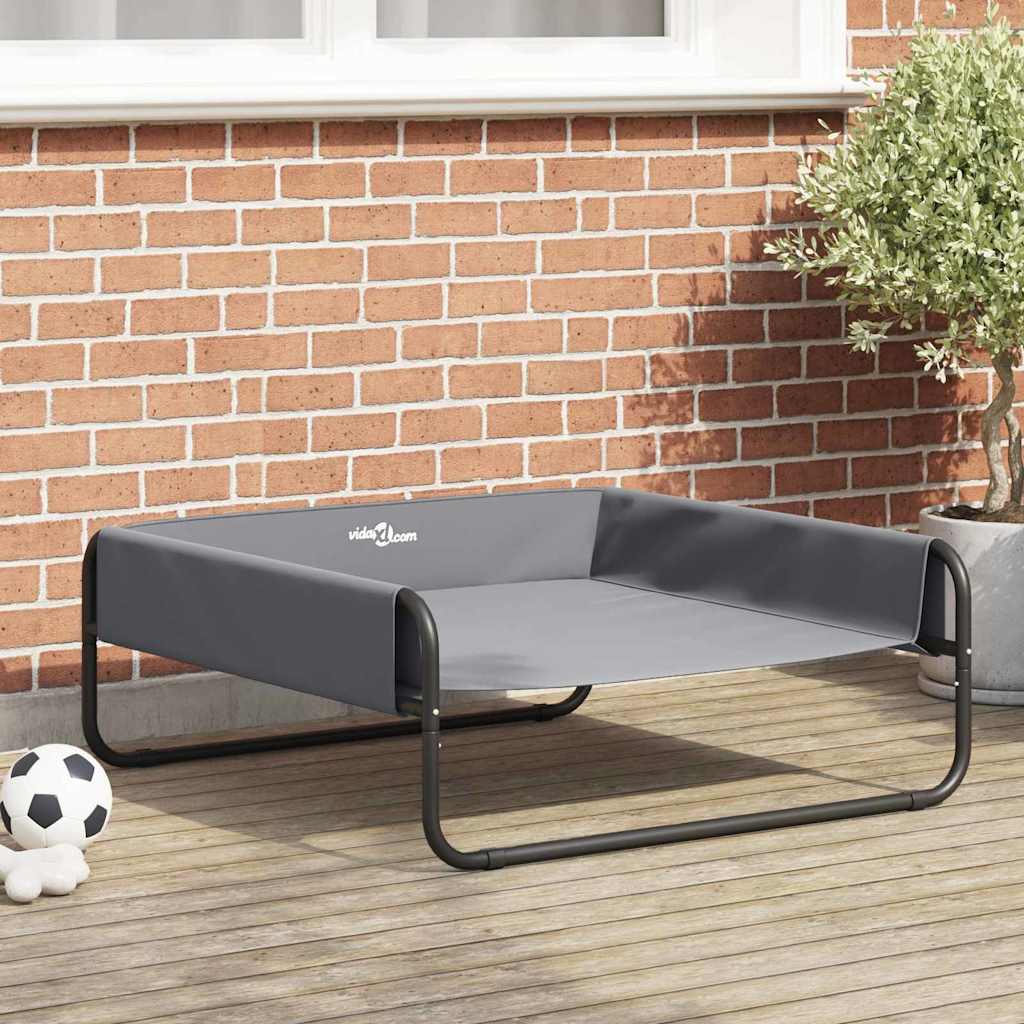 Lit Surélevé Pour Chien Anthracite Tissu Oxford Et Acier
