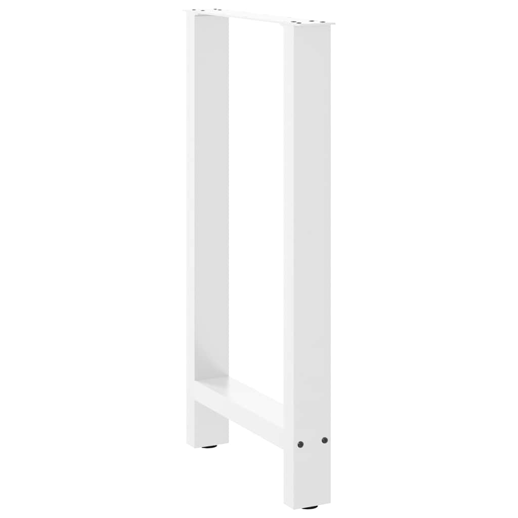Pieds De Table De Bar 2 Pièces Acier Blanc