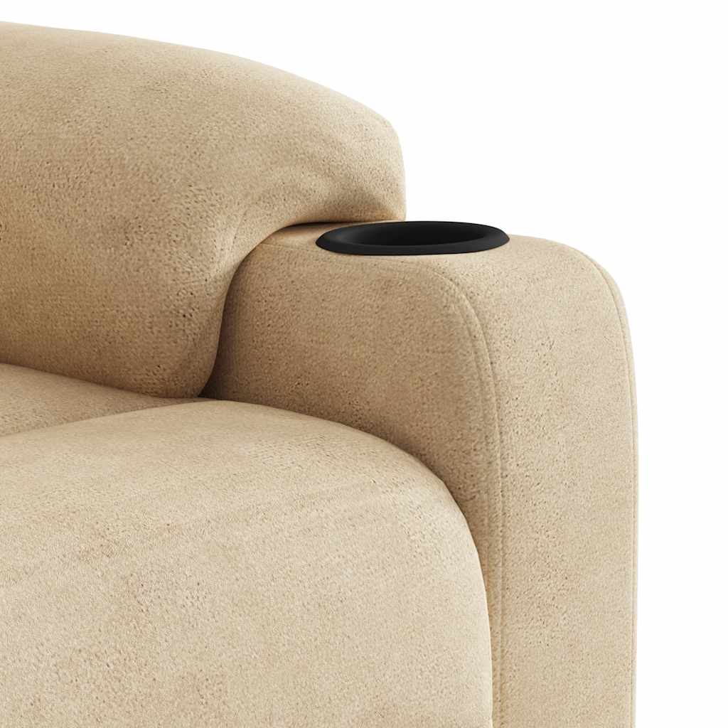 Fauteuil Inclinable De Massage Tissu Microfibre Crème