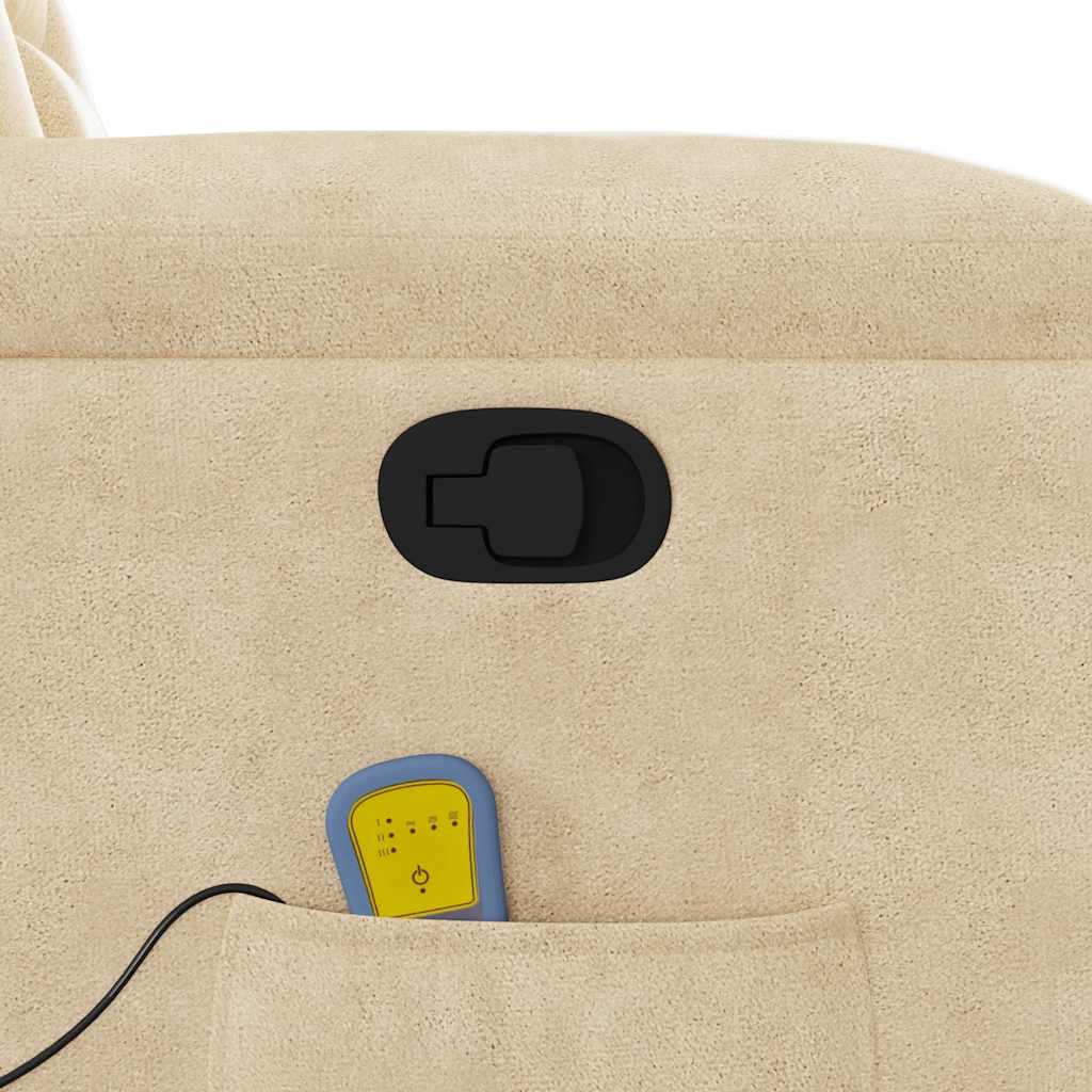 Fauteuil Inclinable De Massage Tissu Microfibre Crème