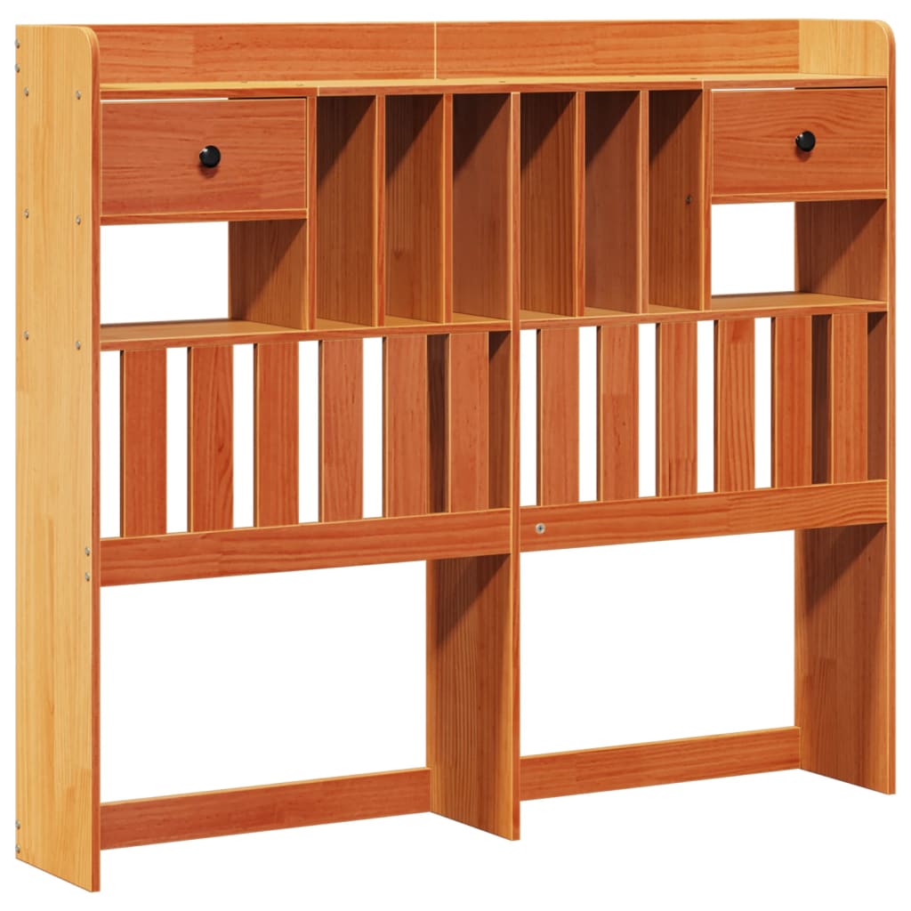 Lit Bibliothèque Sans Matelas Cire Marron 135X190 Cm Pin Massif