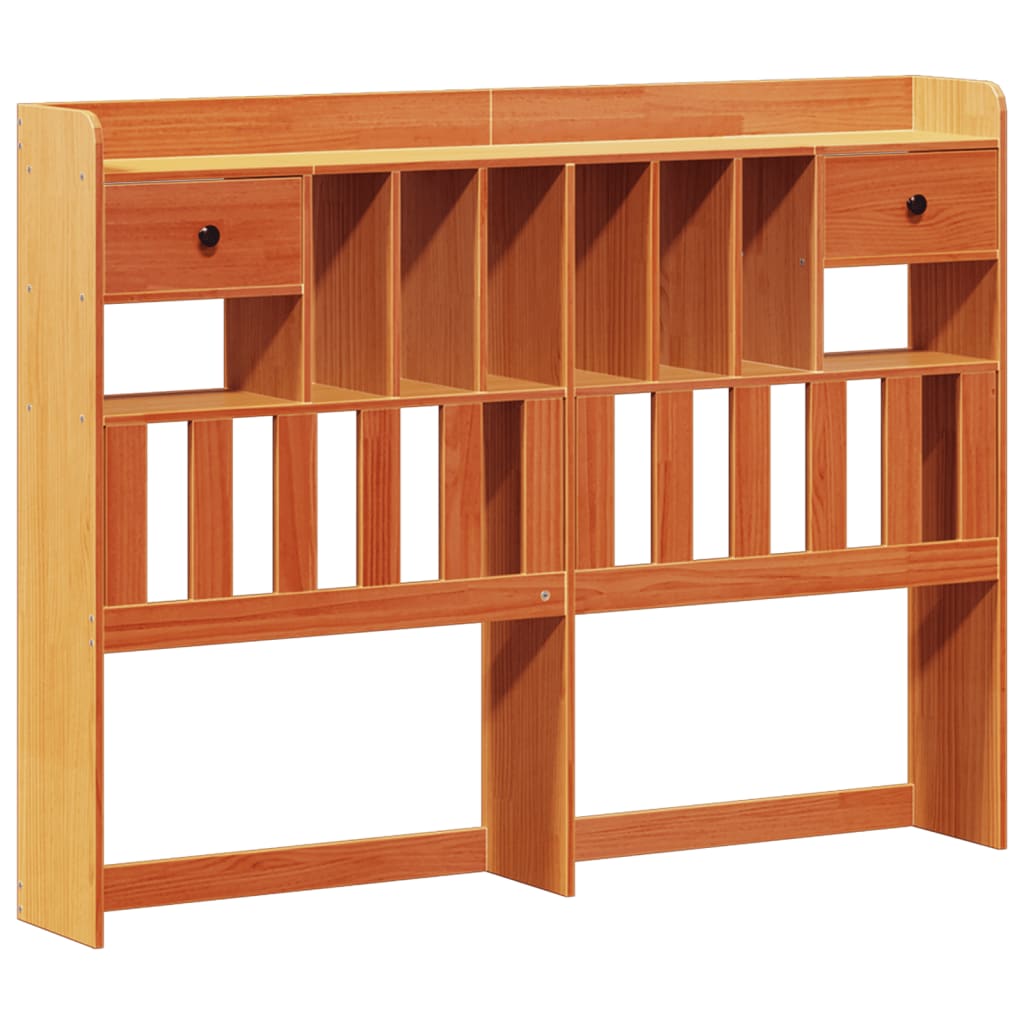 Lit Bibliothèque Sans Matelas Cire Marron 150X200 Cm Pin Massif