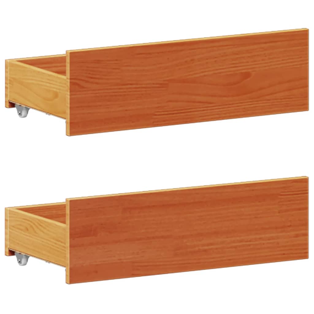 Lit Bibliothèque Sans Matelas Cire Marron 150X200 Cm Pin Massif