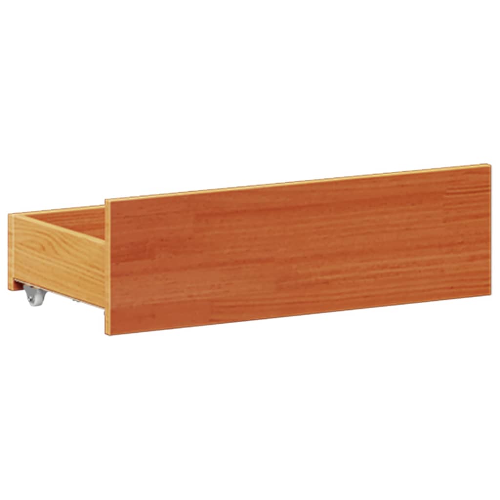 Lit Bibliothèque Sans Matelas Cire Marron 150X200 Cm Pin Massif