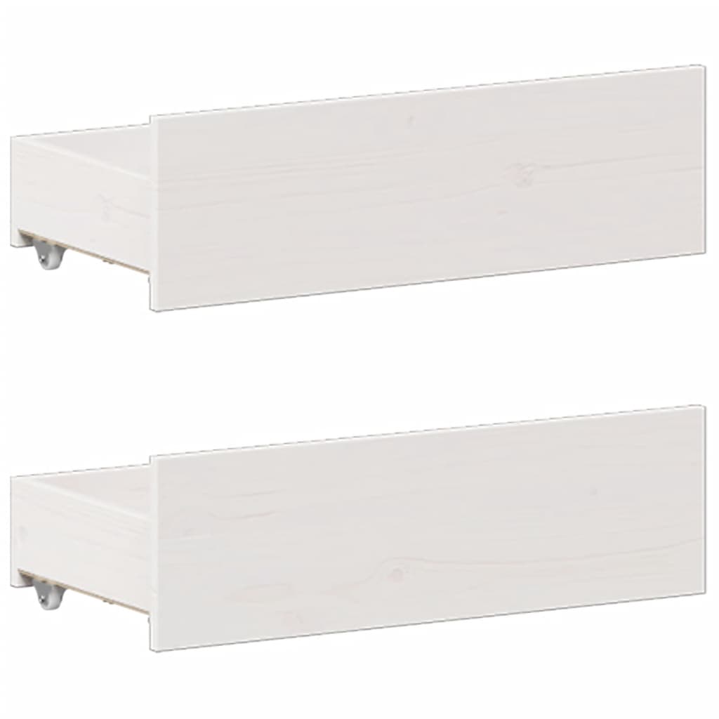 Lit Bibliothèque Sans Matelas Blanc 140X200 Cm Bois Pin Massif