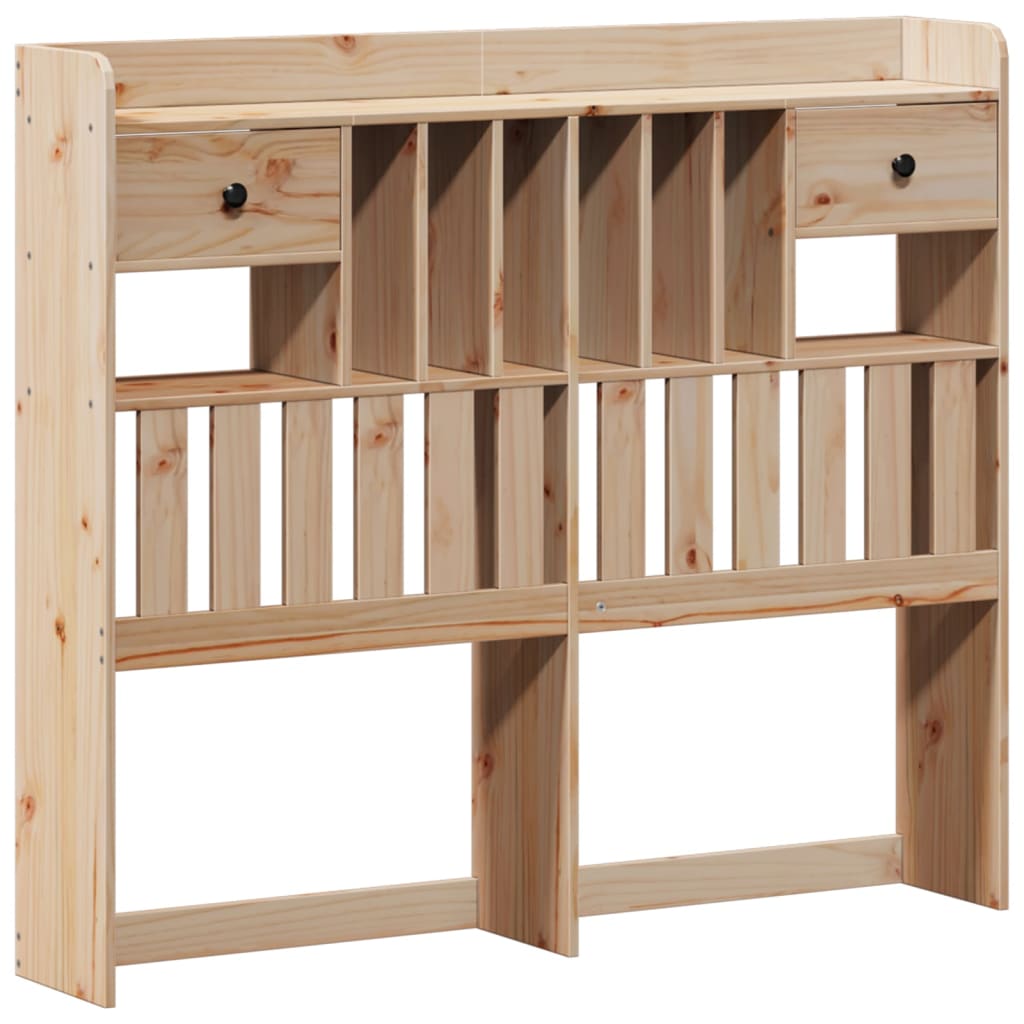 Lit Bibliothèque Sans Matelas 135X190 Cm Bois De Pin Massif