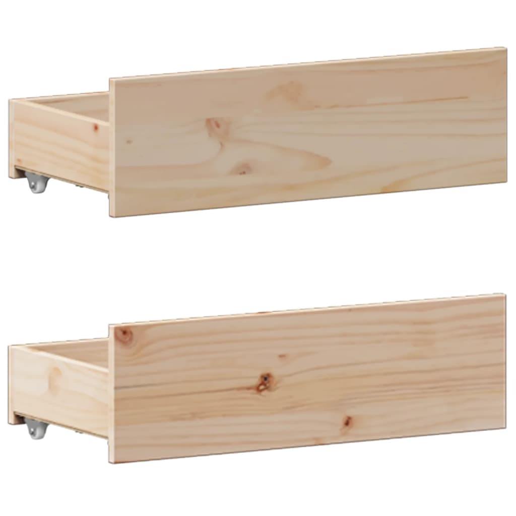 Lit Bibliothèque Sans Matelas 135X190 Cm Bois De Pin Massif
