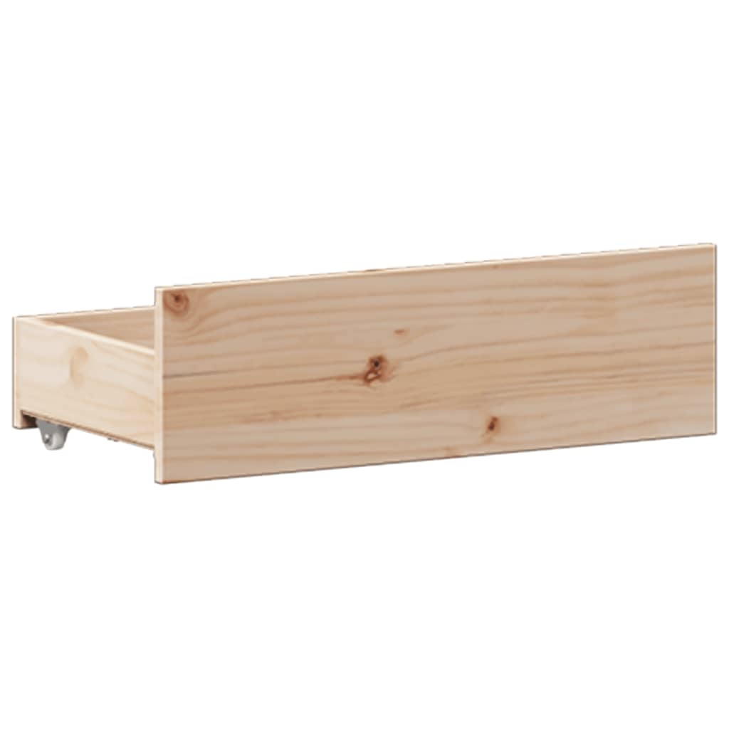 Lit Bibliothèque Sans Matelas 135X190 Cm Bois De Pin Massif