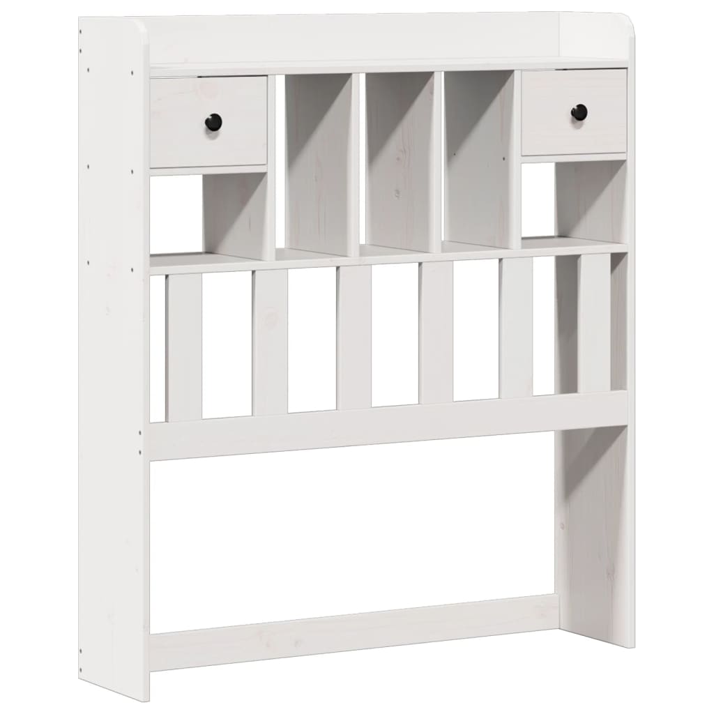 Lit Bibliothèque Sans Matelas Blanc 90X190Cm Bois De Pin Massif