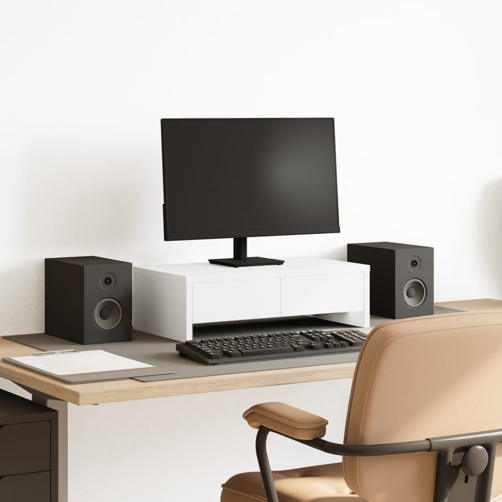 Support De Moniteur Avec Tiroirs Bois D'ingénierie
