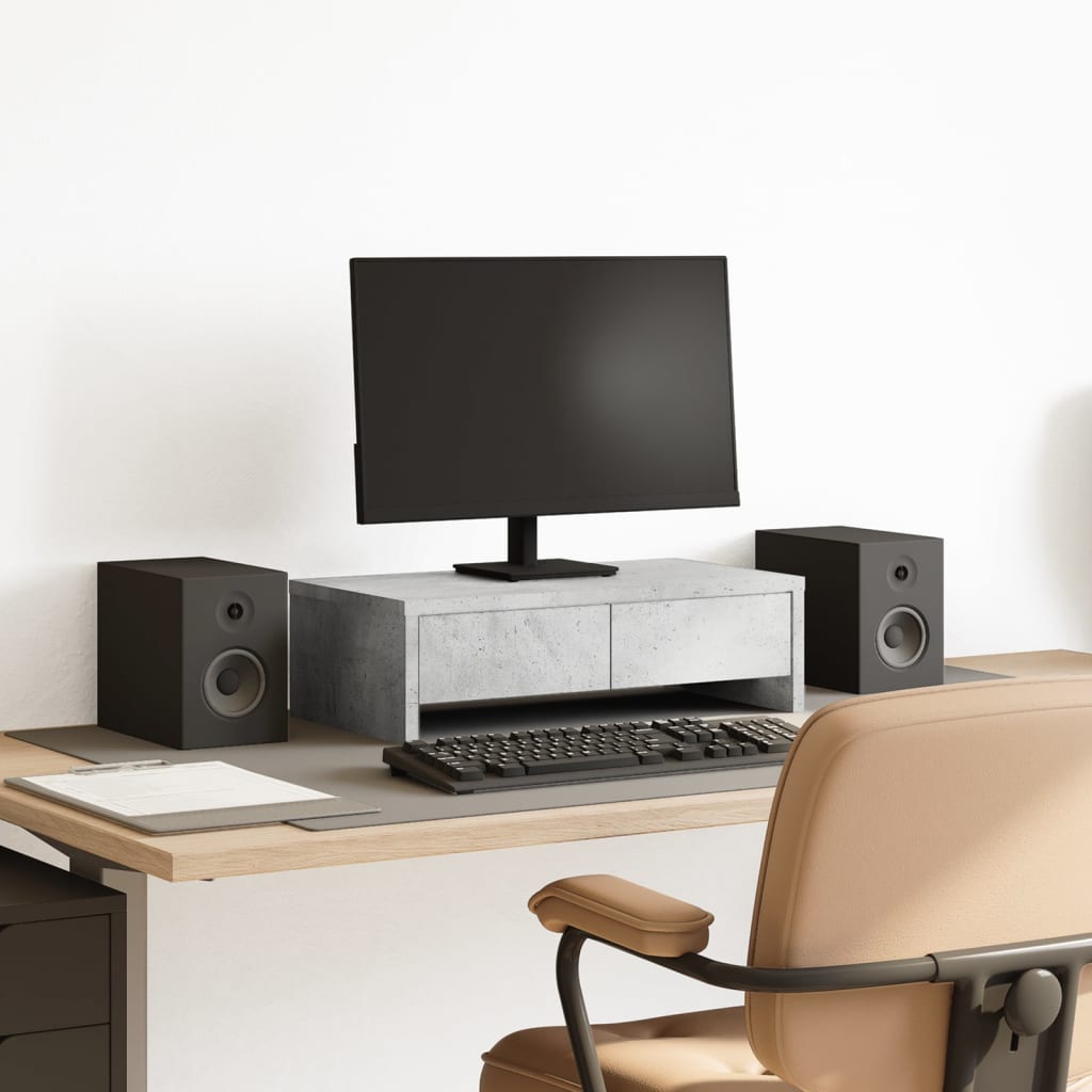 Support De Moniteur Avec Tiroirs Bois D'ingénierie