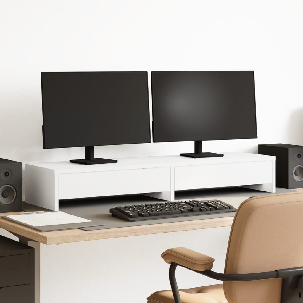 Support De Moniteur Avec Tiroirs Bois D'ingénierie