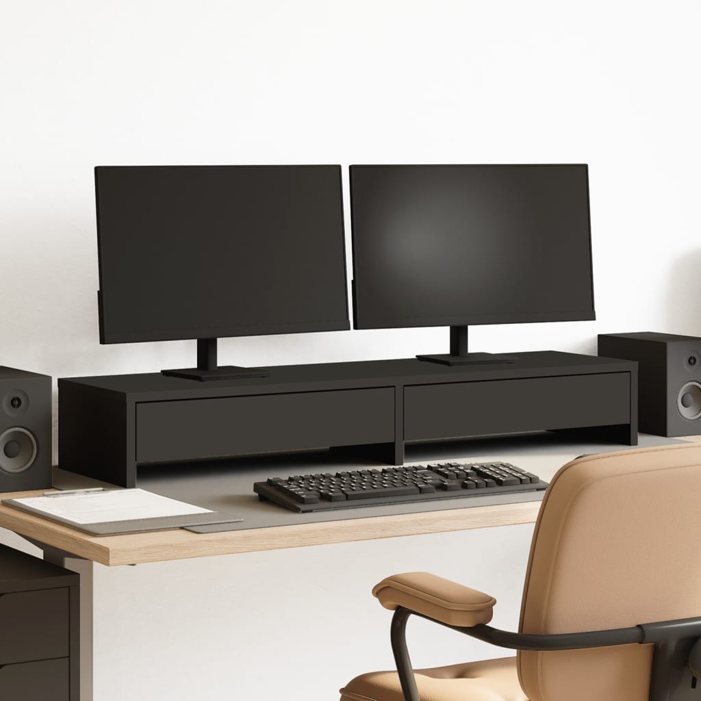 Support De Moniteur Avec Tiroirs Bois D'ingénierie