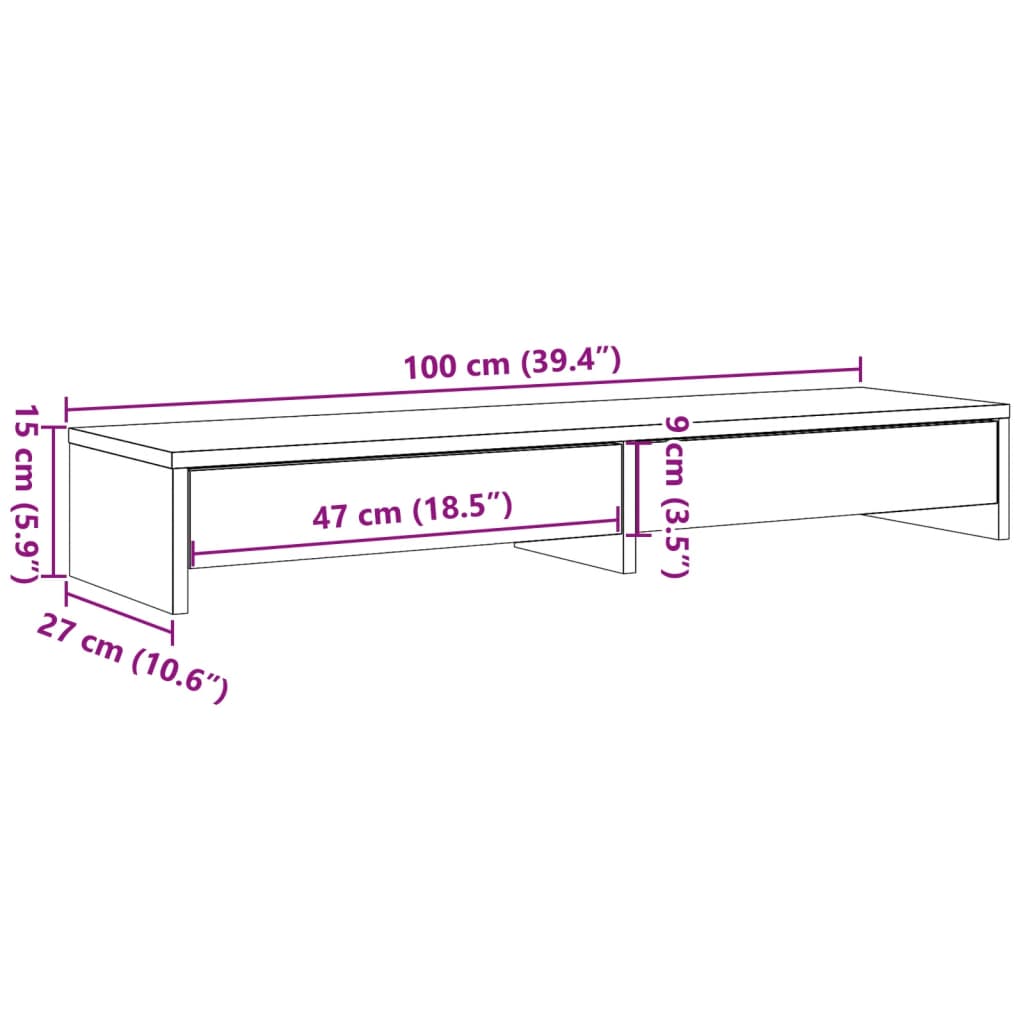 Support De Moniteur Avec Tiroirs Bois D'ingénierie