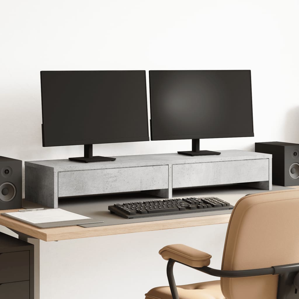 Support De Moniteur Avec Tiroirs Bois D'ingénierie