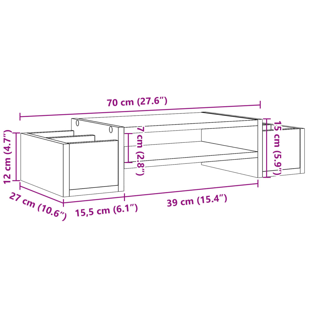 Support De Moniteur Et Rangement Bois D'ingénierie