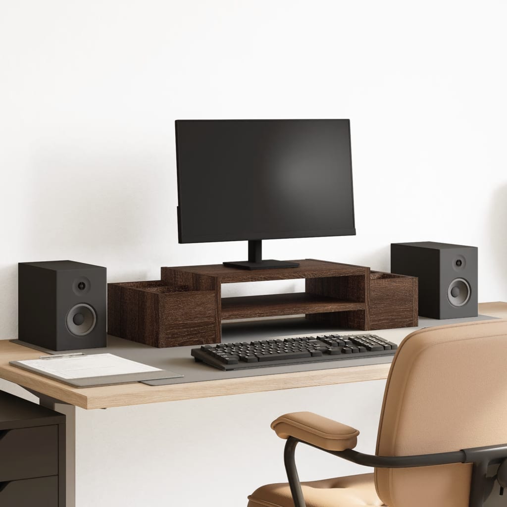 Support De Moniteur Et Rangement Bois D'ingénierie