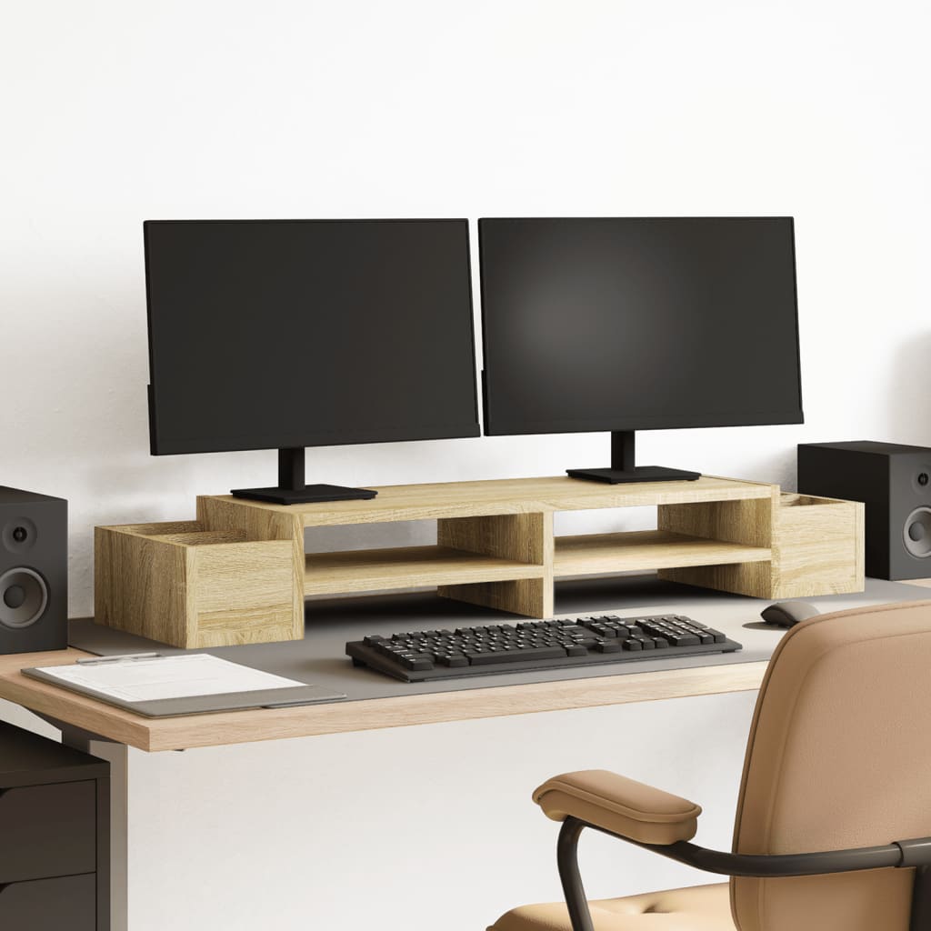 Support De Moniteur Et Rangement Bois D'ingénierie