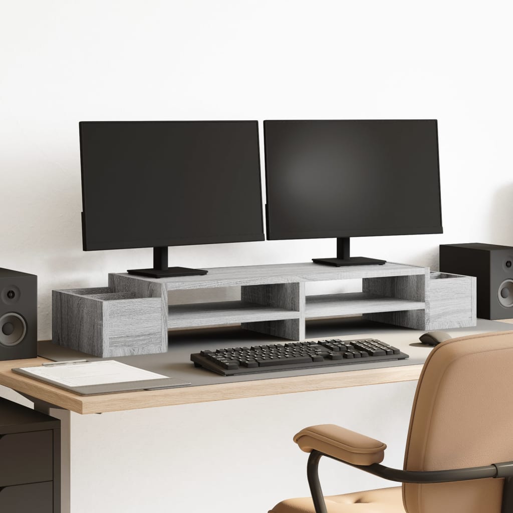 Support De Moniteur Et Rangement Bois D'ingénierie