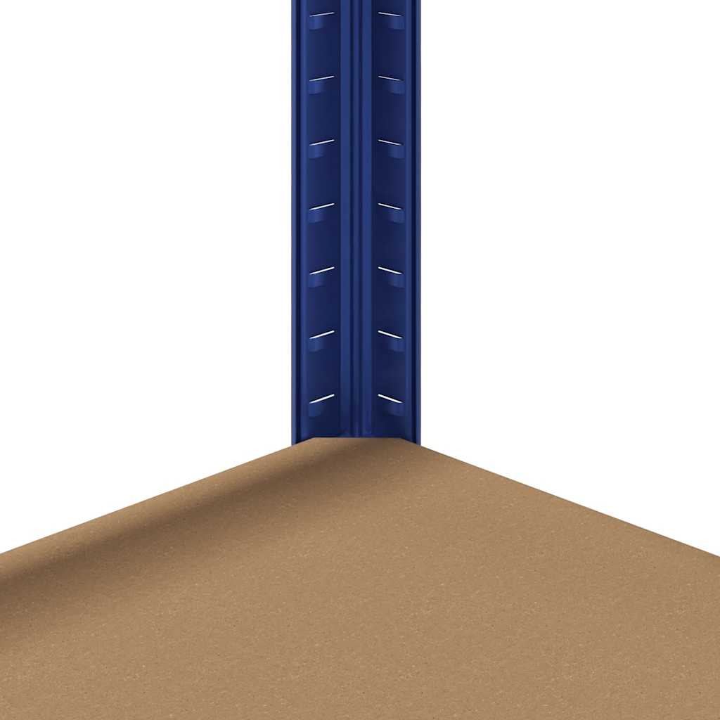 Étagère De Rangement À 4 Niveaux Acier Et Bois Ingénierie Bleu