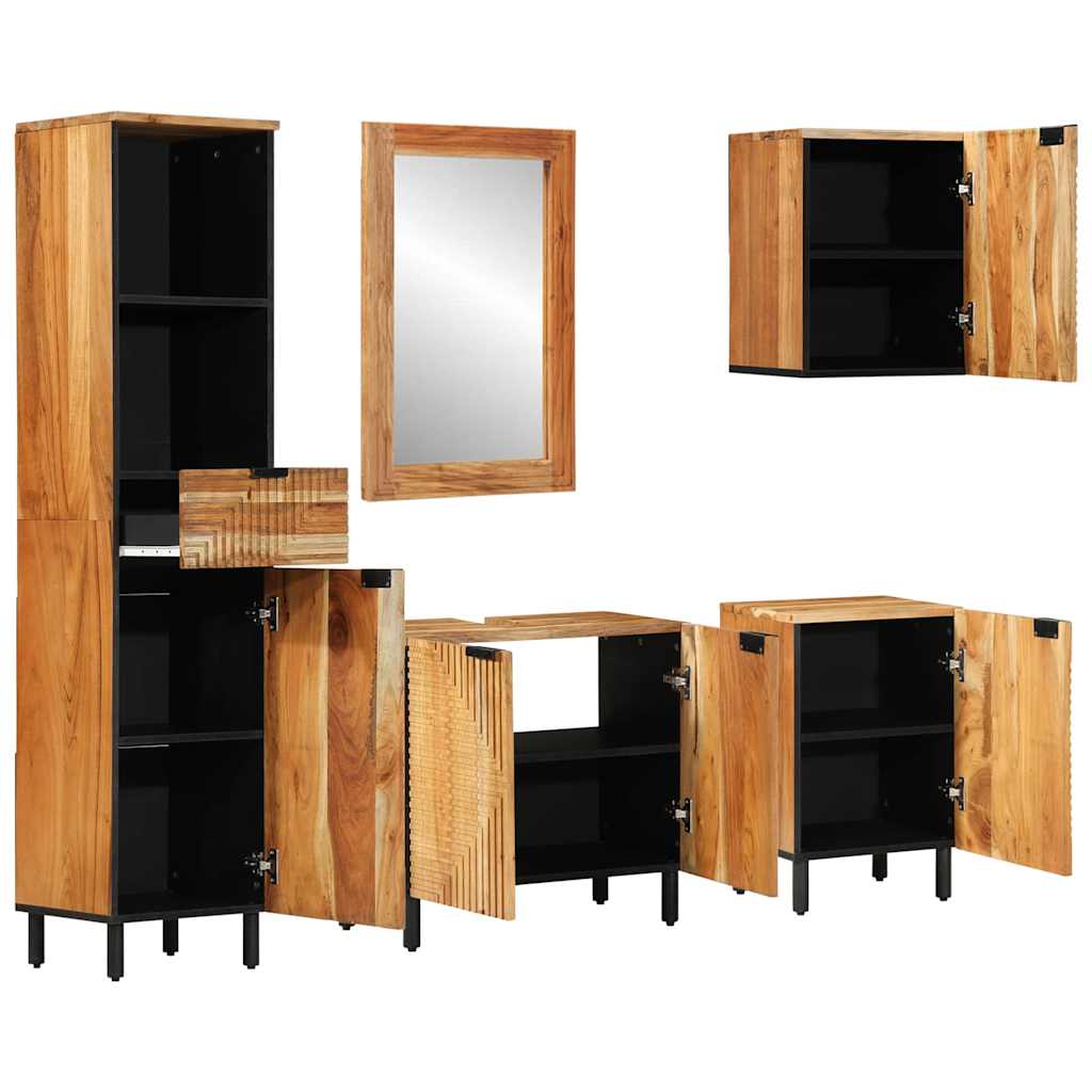 Ensemble D'armoire De Salle De Bain 5 Pc Naturel