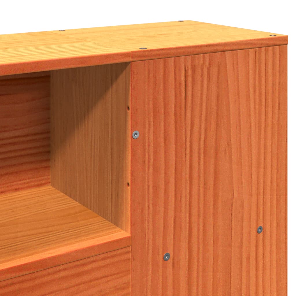 Cadre De Lit Sans Matelas Cire Marron 140X200Cm Bois Pin Massif