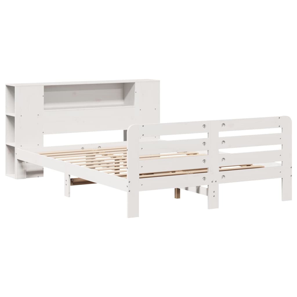 Cadre De Lit Sans Matelas Blanc 150X200 Cm Bois De Pin Massif