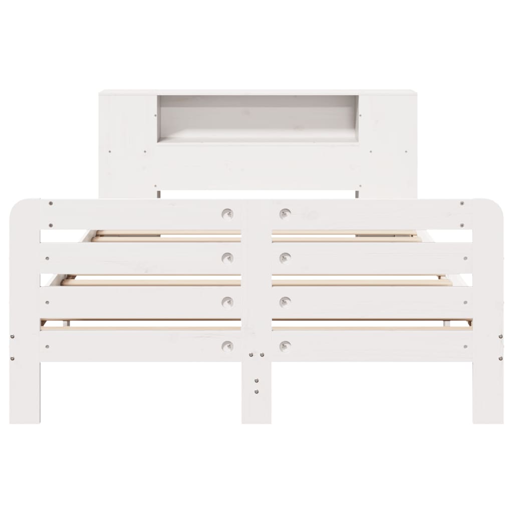 Cadre De Lit Sans Matelas Blanc 150X200 Cm Bois De Pin Massif