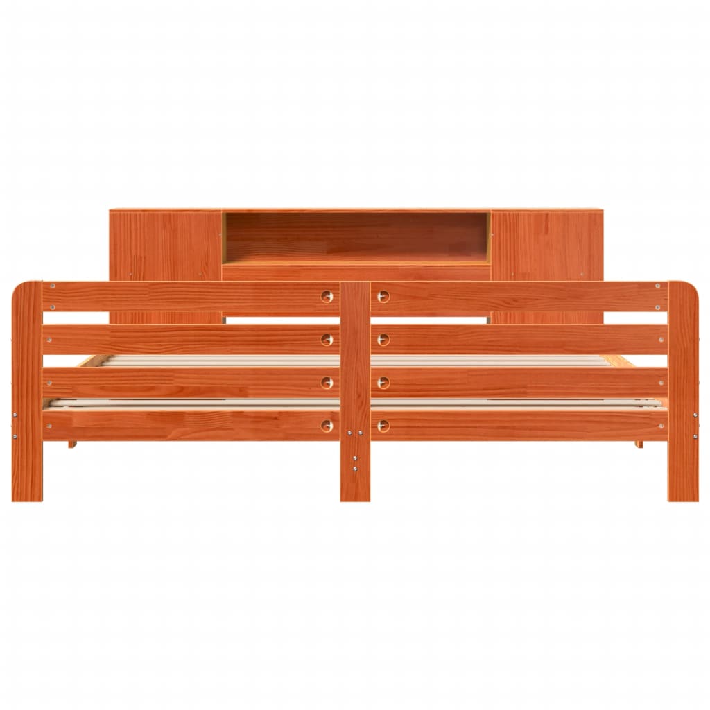 Cadre De Lit Sans Matelas Cire Marron 180X200Cm Bois Pin Massif