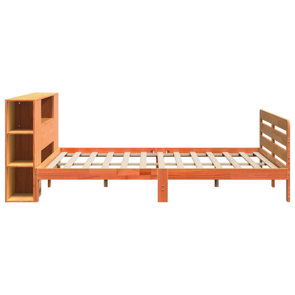 Cadre De Lit Sans Matelas Cire Marron 180X200Cm Bois Pin Massif