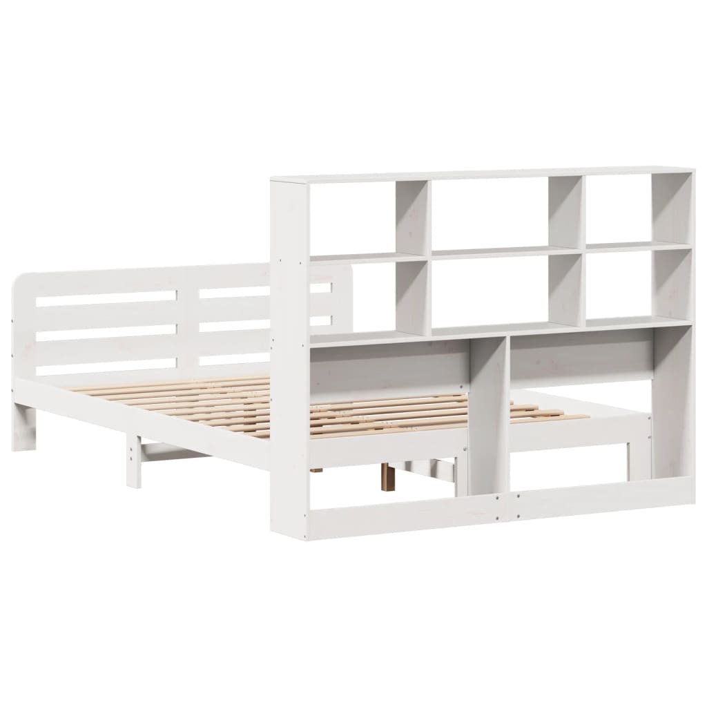 Cadre De Lit Sans Matelas Blanc 160X200 Cm Bois De Pin Massif
