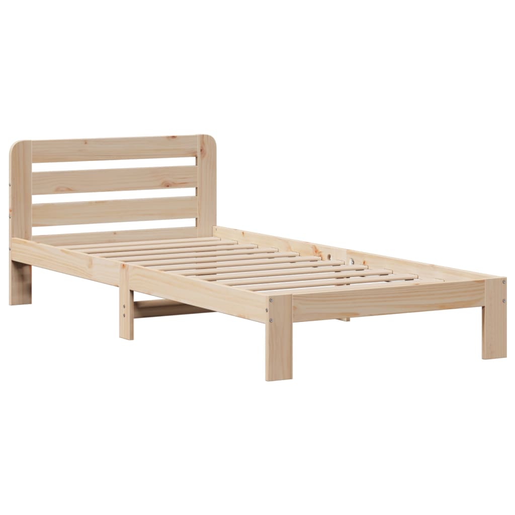 Lit Bibliothèque Sans Matelas 90X200 Cm Bois De Pin Massif