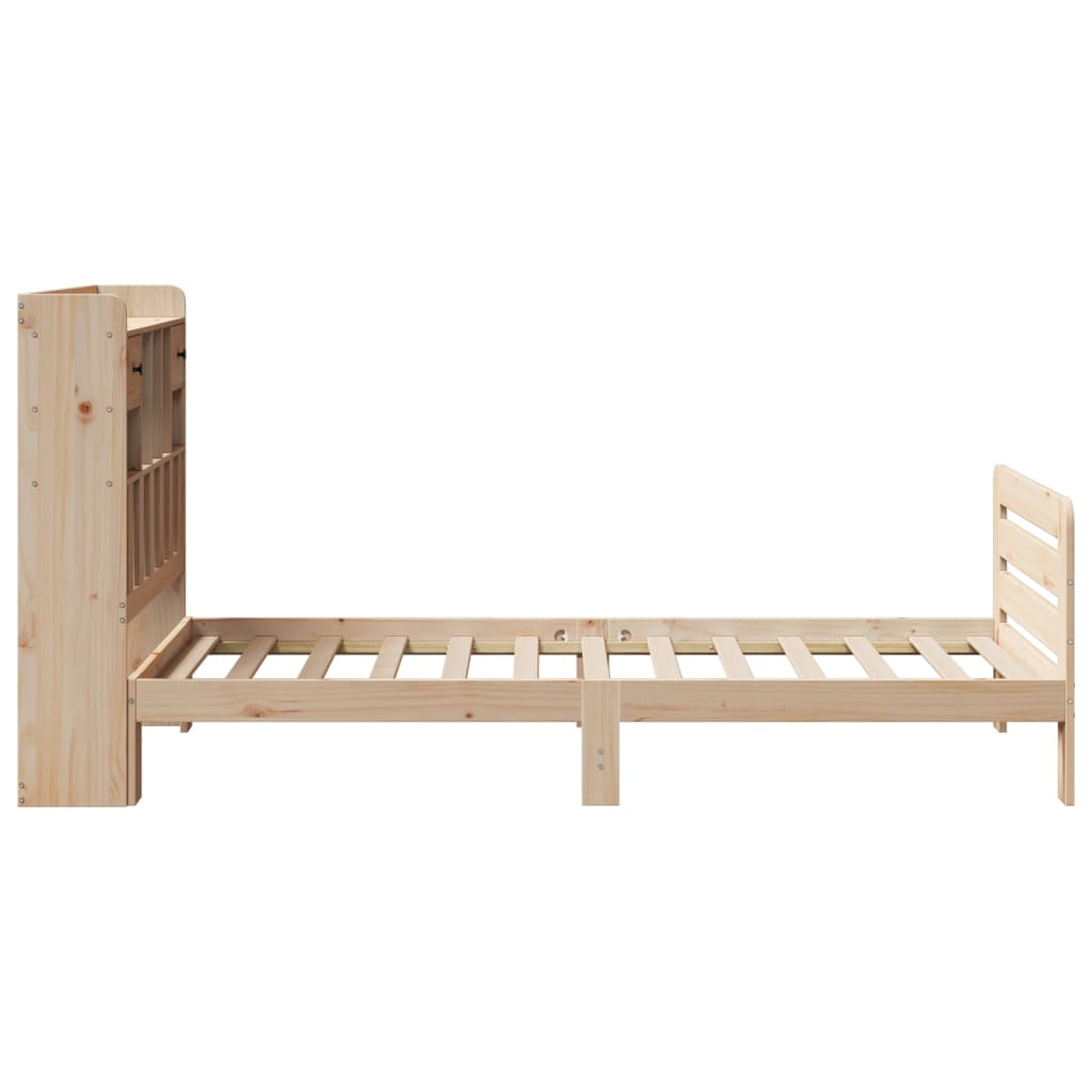 Lit Bibliothèque Sans Matelas 90X200 Cm Bois De Pin Massif