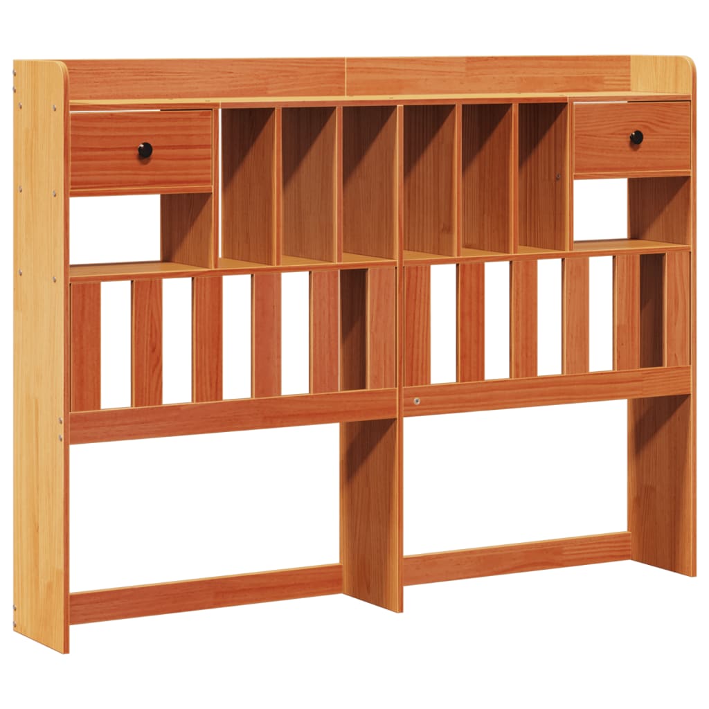 Lit Bibliothèque Sans Matelas Cire Marron 160X200 Cm Pin Massif