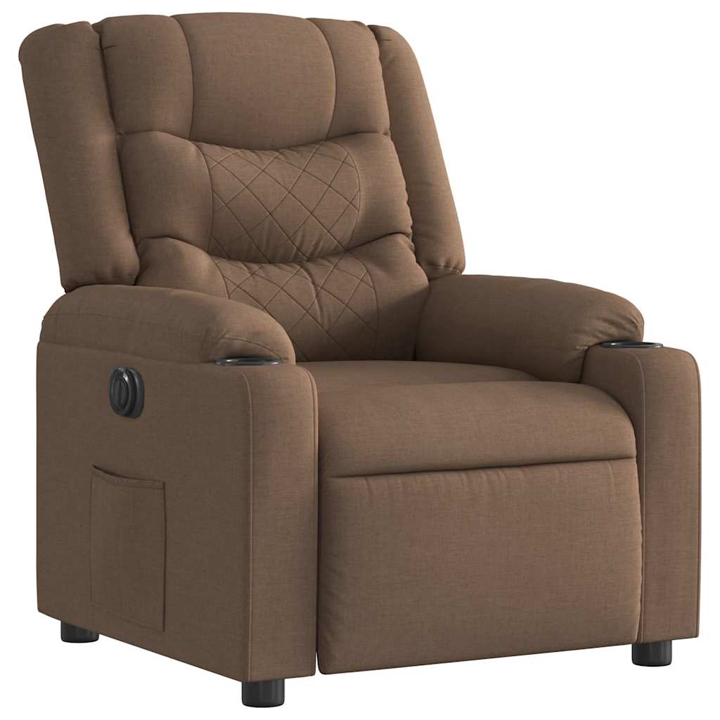 Fauteuil Inclinable Électrique Tissu Marron