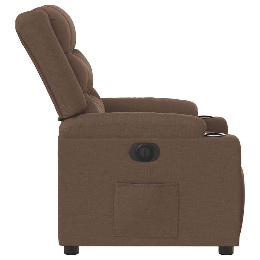 Fauteuil Inclinable Électrique Tissu Marron
