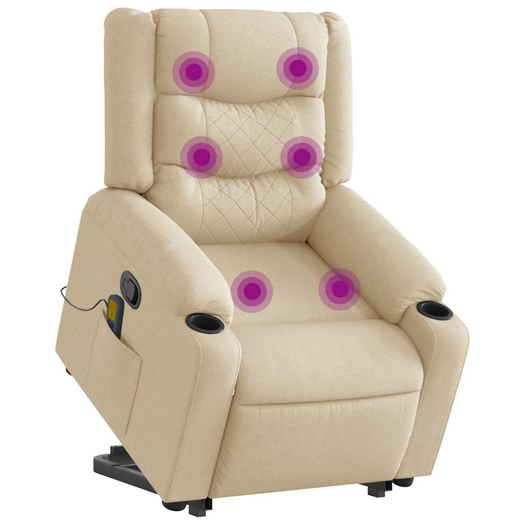 Fauteuil Inclinable Électrique Tissu Crème