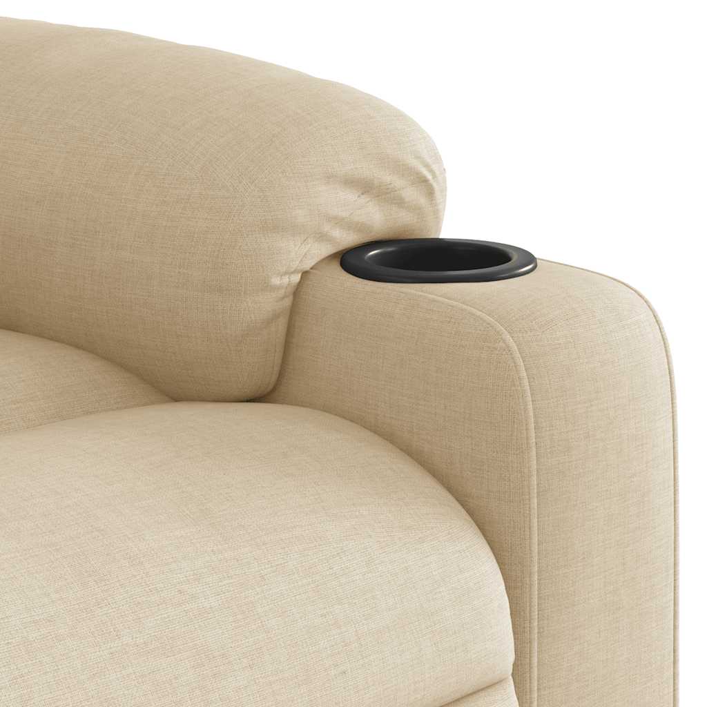 Fauteuil Inclinable Électrique Tissu Crème