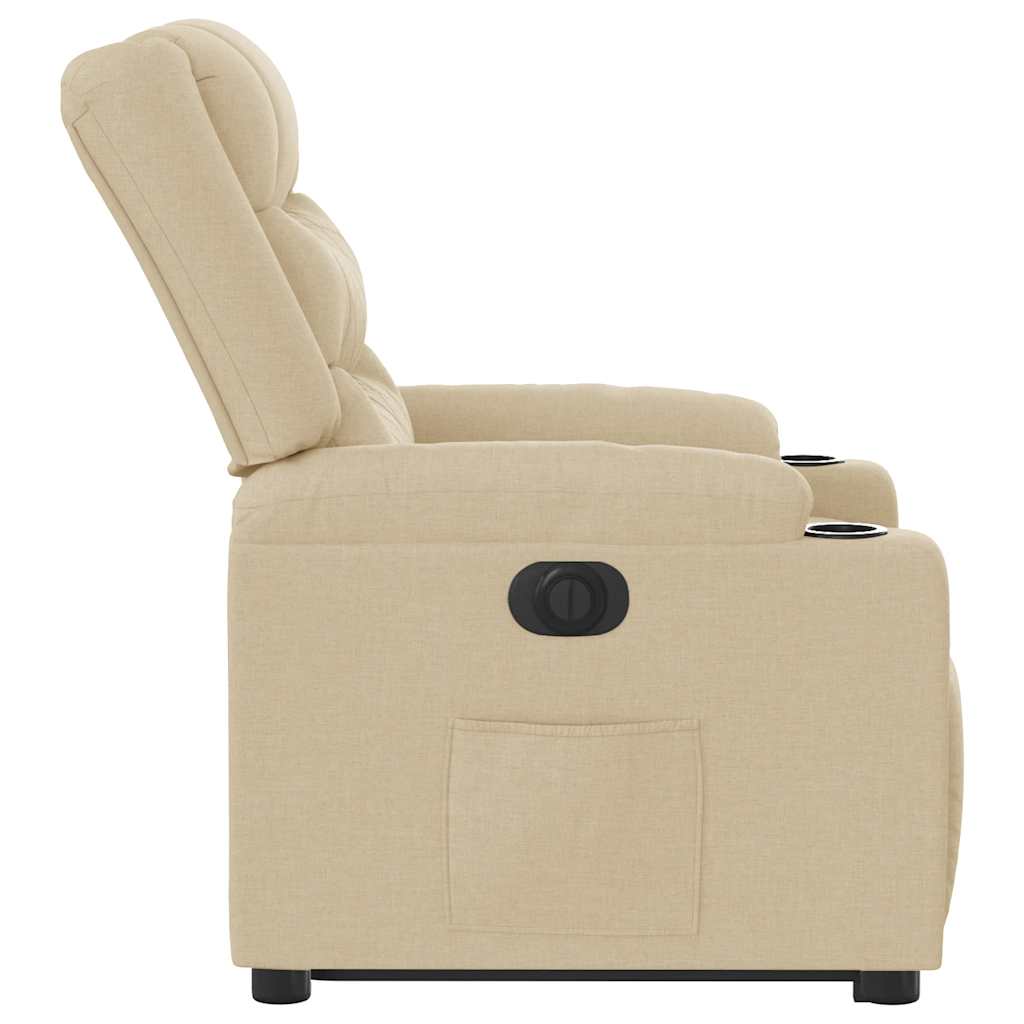 Fauteuil Inclinable Électrique Tissu Crème