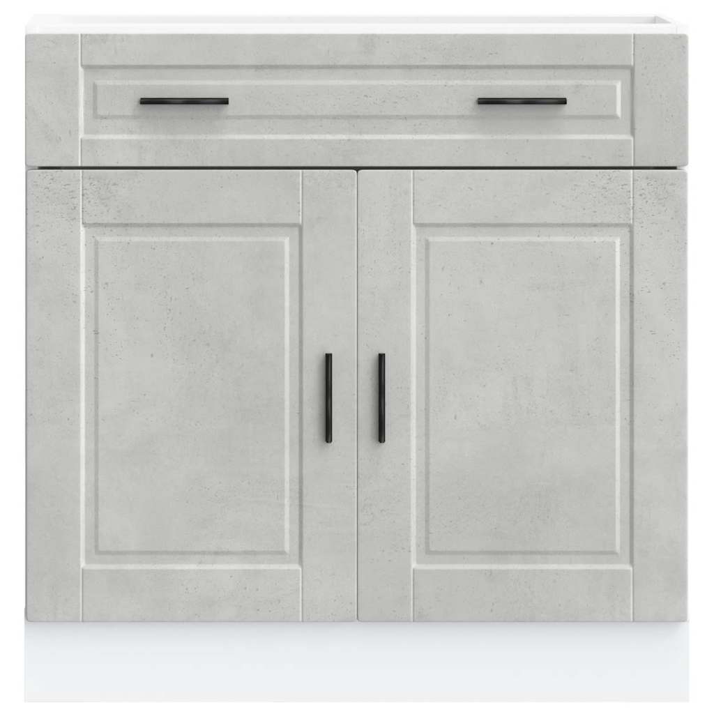 Armoire De Cuisine Porto Gris Béton Bois D'ingénierie