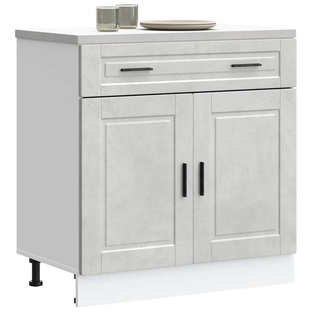 Armoire De Cuisine Porto Gris Béton Bois D'ingénierie