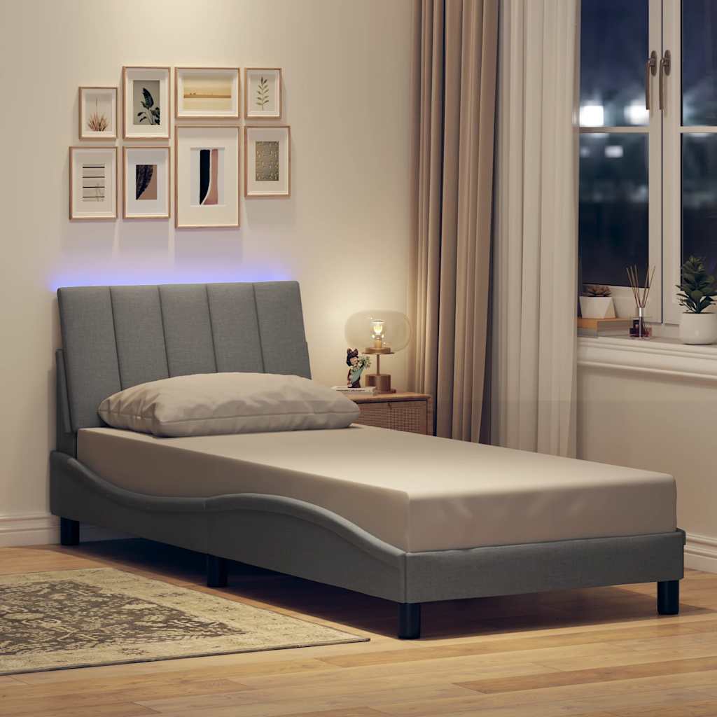 Cadre De Lit Sans Matelas Hanko Tissu