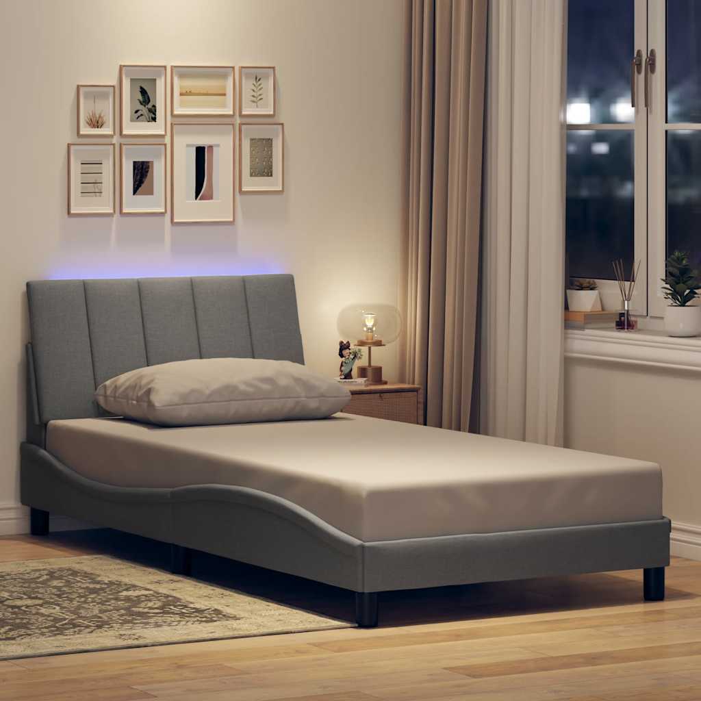 Cadre De Lit Sans Matelas Hanko Tissu