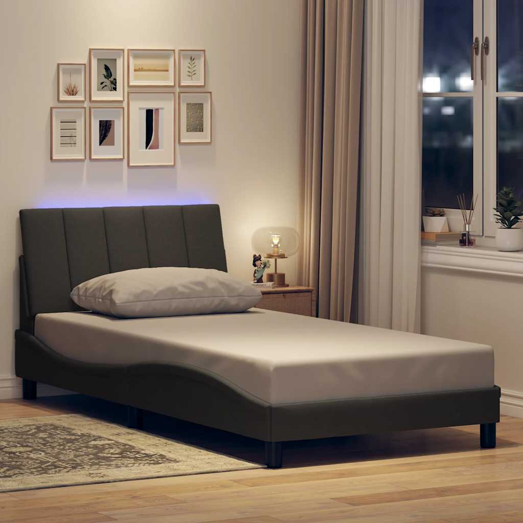 Cadre De Lit Sans Matelas Hanko Tissu