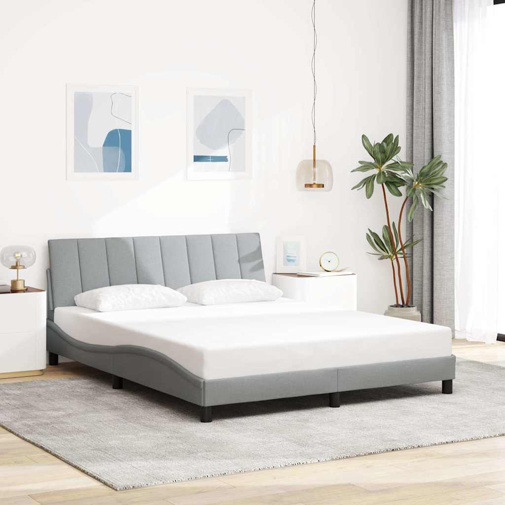 Cadre De Lit Sans Matelas Hanko Tissu