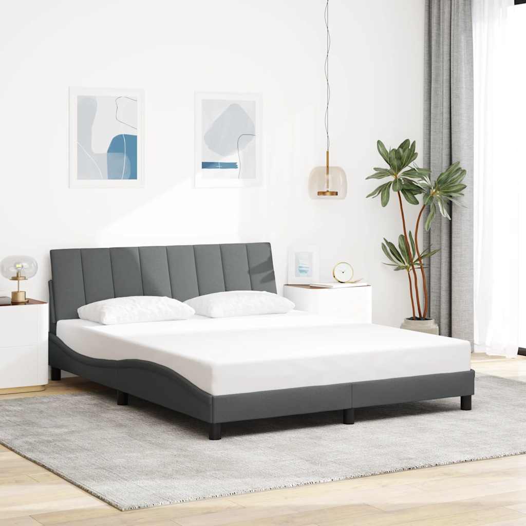 Cadre De Lit Sans Matelas Hanko Tissu