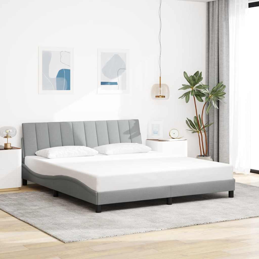 Cadre De Lit Sans Matelas Hanko Tissu