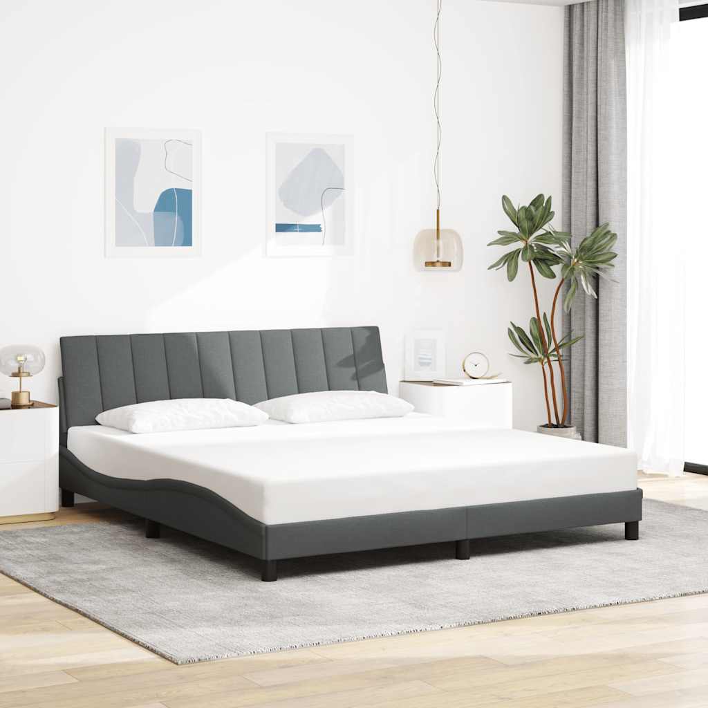 Cadre De Lit Sans Matelas Hanko Tissu