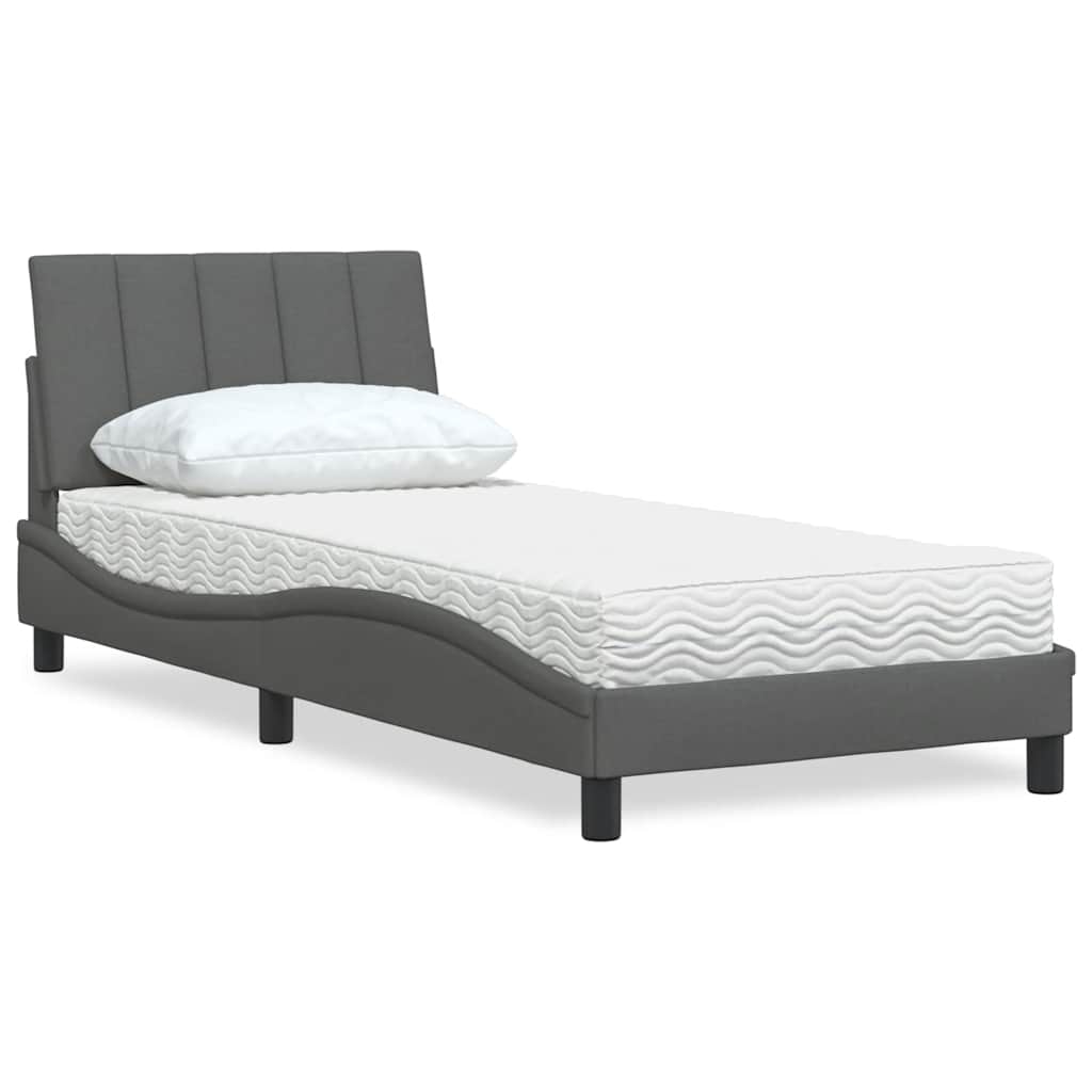 Lit Avec Matelas Hanko Tissu